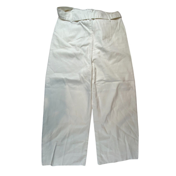 Pistola Womens Pants White 27 Belted Distressed Waist And Hem Wide Leg Trousers - Picture 2 of 12